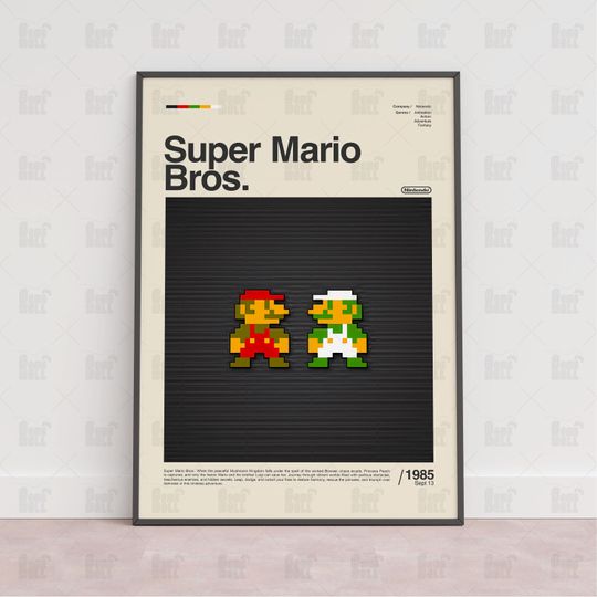 Super Mario Bros Poster, Gaming Room Poster, Game Gift, Video Games Poster