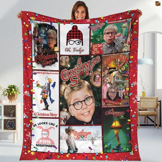 Ralph Ralphie Parker Fleece Blanket, A Christmas Story Blanket, Christmas Movie Fleece Blanket