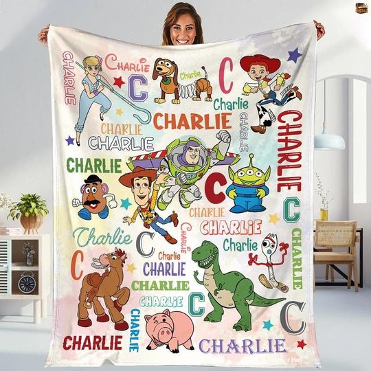 Discover Personalized Disneyland Toy Story Blanket, Custom Name Disneyland Blanket, Toy Story Characters To Infinity And Beyond, Toy Story Birthday