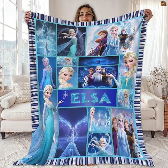 Discover Personalized Frozen Elsa Queen Fleece Blanket, Elsa Queen Blanket, Frozen Movie Blanket, Elsa Queen Christmas Blanket, Frozen Christmas Gift