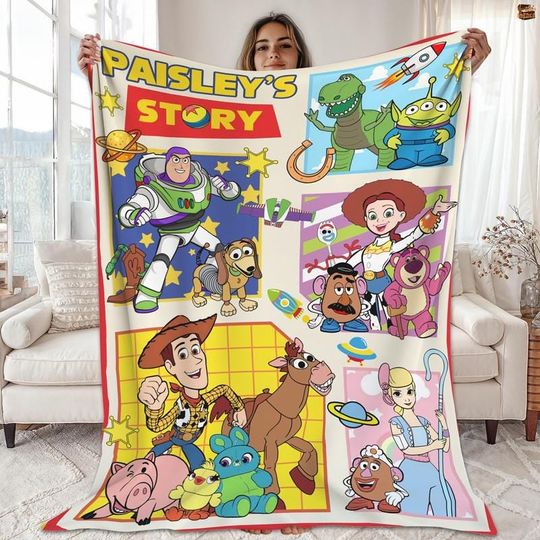 Discover Personalized Toy Story Blanket, Buzz Lightyear Fleece Blanket, Woody Fleece Blanket, Toy Story Birthday Blanket, Christmas Toy Story Blanket