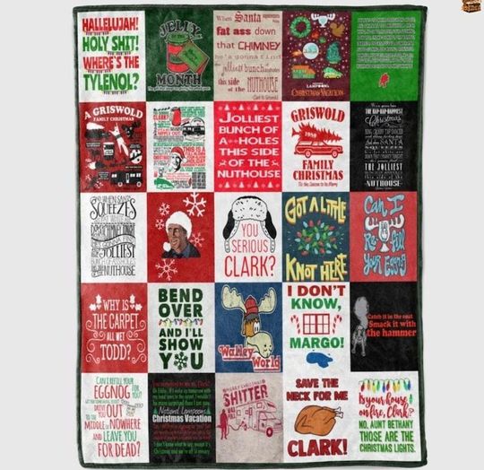 National Lampoon's Christmas Vacation Movie Fleece Blanket, Retro Movie Blanket