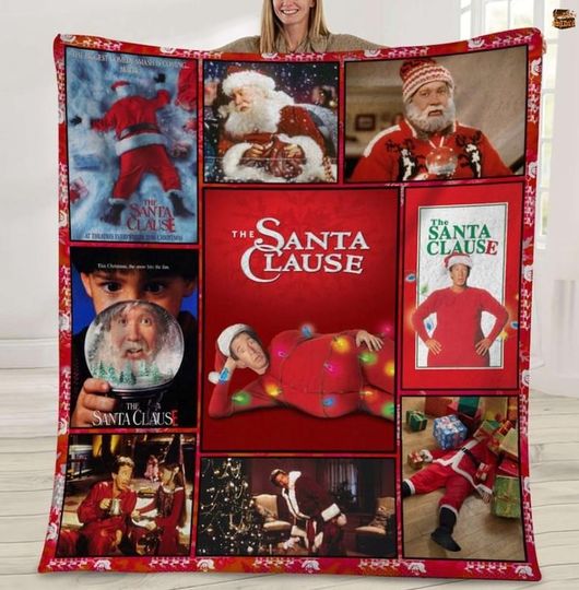 Discover The Santa Clause Movie Fleece Blanket, Disneyland Xmas Blanket, Funny Santa Christmas Blanket, Retro Santa Clause Blanket, Xmas Home Decor