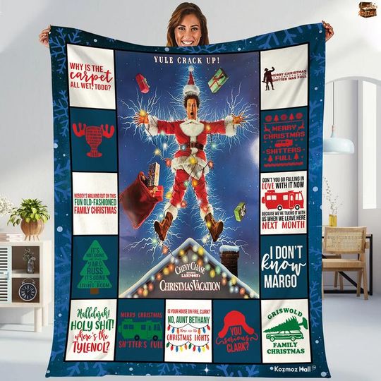 National Lampoon Christmas Vacation Fleece Blanket, Clark Griswold Cousin Eddie Blanket