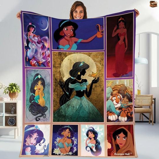 Aladdin Princess Jasmine Blanket, Aladdin Magic Blanket, Genie Princess Jasmine Blanket