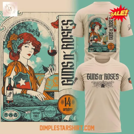 Discover Guns N’ Rose To Santiago Family 2025 3D Shirt, Gift For Fan