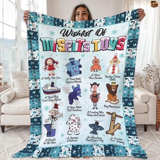 Misfits Toys Christmas Blanket, Rudolphs The Red Nosed Reindeer Blanket