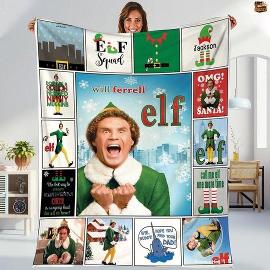Buddy The Elf Fleece Blanket, Elf Quote Christmas Blanket, The Elf Christmas Blanket