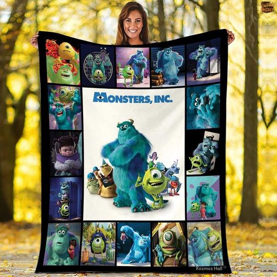 Disneyland Monsters Inc Fleece Blanket, Monsters Inc Characters Fleece Blanket