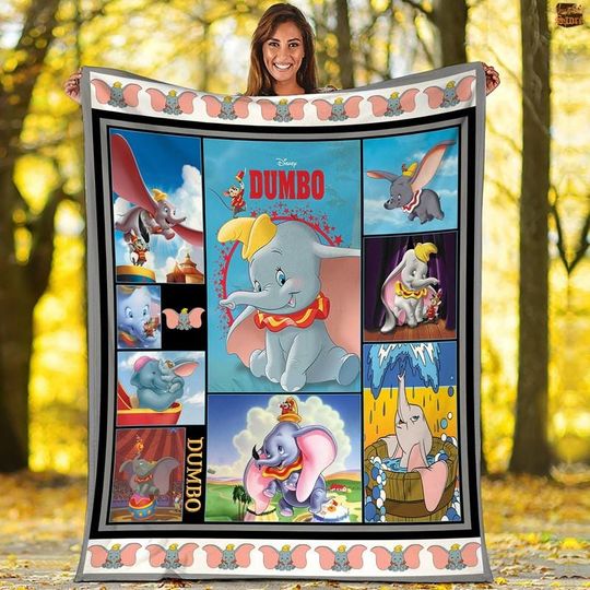 Discover Disneyland Dumbo Fleece Blanket, Dumbo Elephant Flying Blanket, Disneyland Animal Kingdom Throw Blanket For Bed Couch Sofa, Christmas Gift