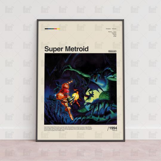 Discover Super Metroid Poster, Gaming Room Poster, Game Gift, Video Games Poster