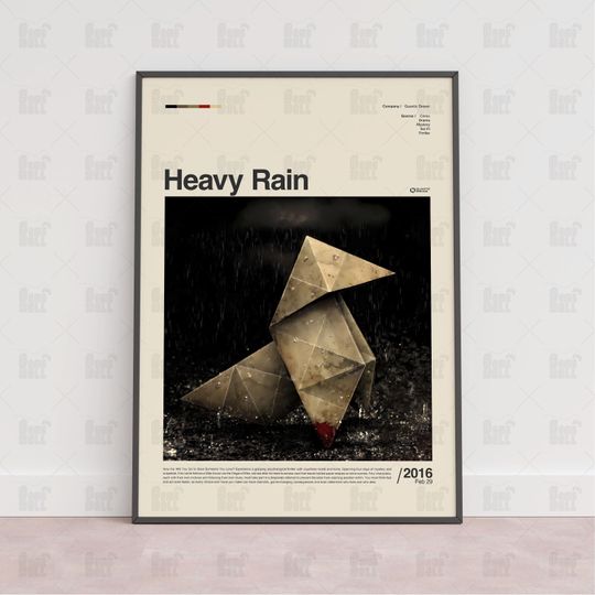 Discover Heavy Rain Poster, Gaming Room Poster, Game Gift, Video Games Poster