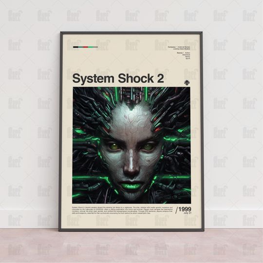 Discover System Shock 2 Poster, Gaming Room Poster, Game Gift, Video Games Poster