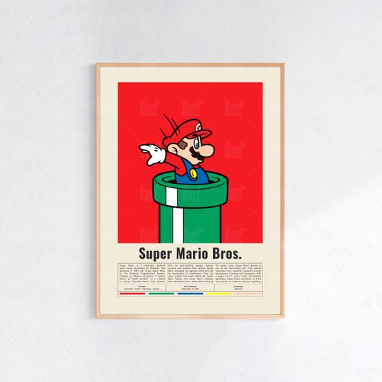 Super Mario Bros Poster, Gaming Room Poster, Game Gift, Video Games Poster