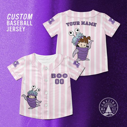 Discover Disney Monsters, Inc Boo in disguise Customize Baseball Jersey, Disney Pixar Monsters Inc Shirt, Boo Monsters University, Disney Trip Shirt
