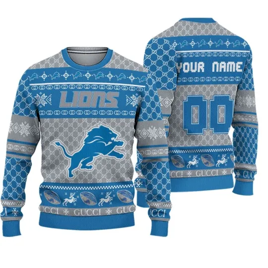 Discover Personalized D/L Football Christmas Ugly Sweater 2025