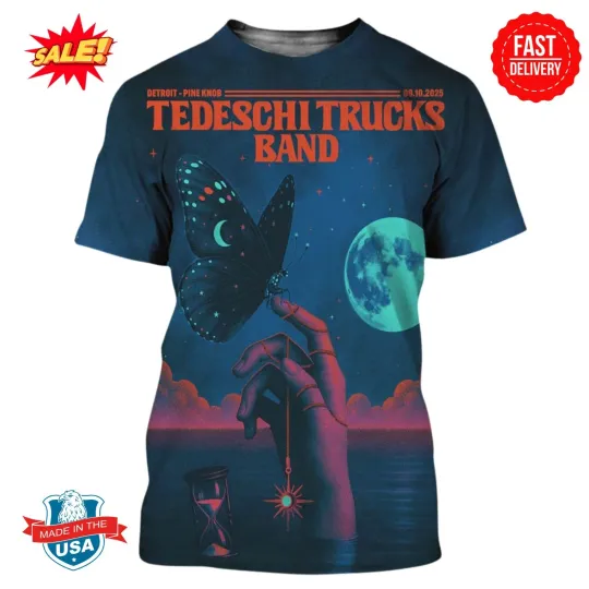 Discover Tedeschi Trucks Band Detroit Michigan 2025 At PI Knob On Sept 10 3D Shirt, Gift For Fan