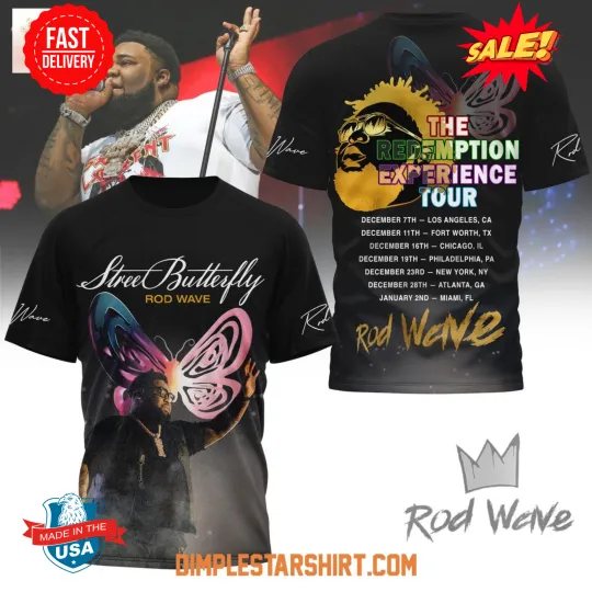 Discover Rod Wave The Redemption Experience Tour 3D Shirt, Gift For Fan
