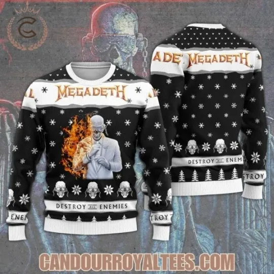 Megadeth Destroy All Enemies Christmas Sweater Unisex All Sizes