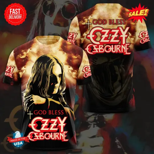 Discover Ozy Osbourne God Bless 3D Shirt Special, Gift For Fan