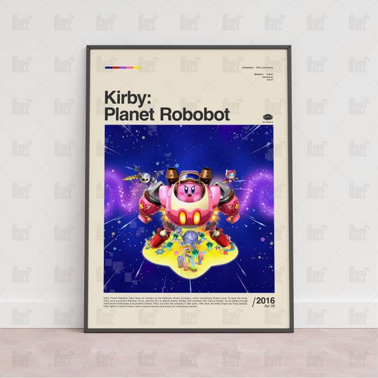Kirby Planet Robobot Poster, Gaming Room Poster, Game Gift, Video Games Poster