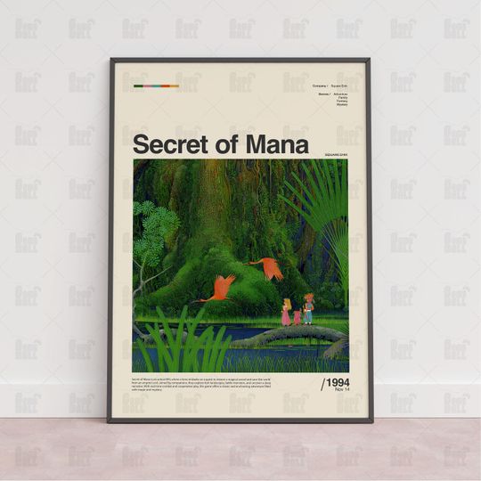 Discover Secret of Mana Poster, Gaming Room Poster, Gaming Wall Poster, Gaming Print Poster, Game Gift, Video Games Poster, Gaming Wall Art Poster