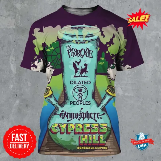 Discover Cypress Hill Bongwalk Empire Event Hard Rock April 19 2025 3D T-Shirt, Gift For Fan