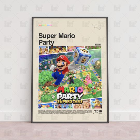 Discover Super Mario Party Poster, Gaming Room Poster, Gaming Wall Poster, Gaming Print Poster, Game Gift, Video Games Poster, Gaming Wall Art