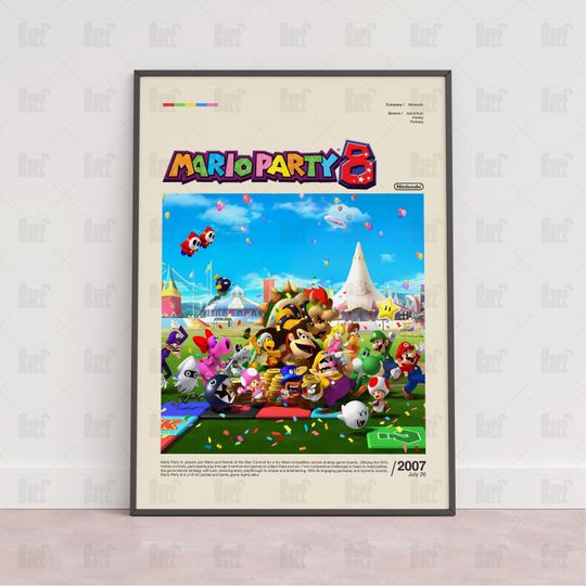 Discover Mario Party 8 Poster, Gaming Room Poster, Gaming Wall Poster, Gaming Print Poster, Game Gift, Video Games Poster, Gaming Wall Art