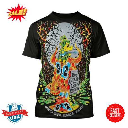 King Gizzard And The Lizard Wizard At Browns Island Richmond 2024 3D Shirt, Gift For Fan