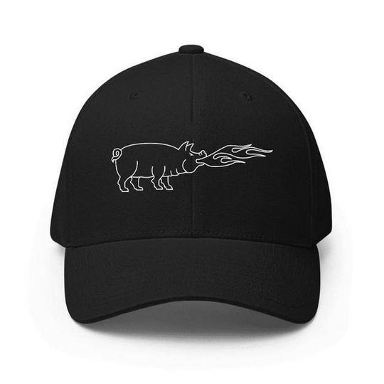 Discover Hat Baseball Noveske Flaming Pig Logo Printed  Cap Adjustable