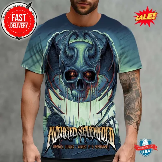 Discover Avenged Sevenfold Chicago Illinois On August 31 And Sept 1 At Soldier Field 3D T shirt