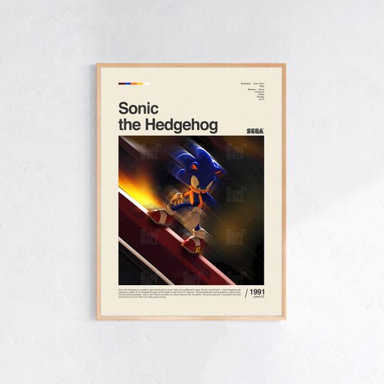 Discover Sonic the Hedgehog Poster, Gaming Room Poster, Gaming Wall Poster, Gaming Print Poster, Game Gift, Video Games Poster, Gaming Wall Art