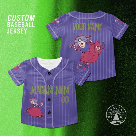 Discover Custom Mad Madam Mim Disney Villain Baseball Jersey, Disney Halloween The Magnificent Marvelous shirt, Disney Family Trip Shirt