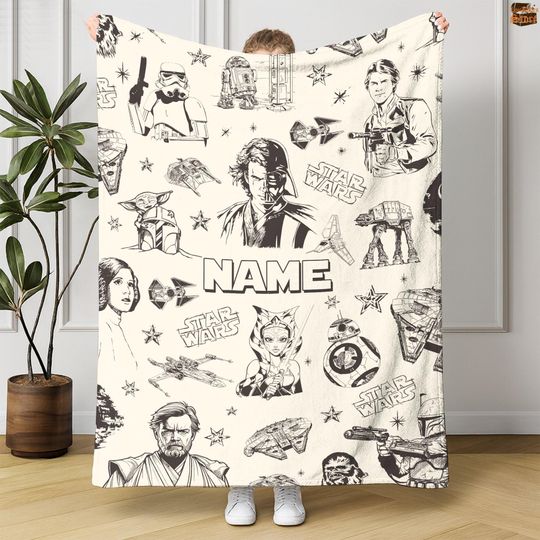 Discover Personalized Disneyland Starwars Blanket, Galaxy's Edge Blanket, Starwars Blanket, May The Force Be With You Blanket, Starwars Birthday Gift