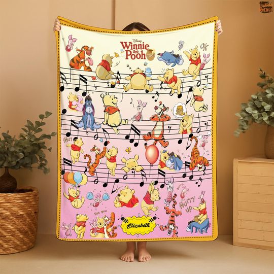 Discover Personalized Pooh Blanket, Winnie The Pooh Fleece Blanket, Custom Pooh Baby Blanket