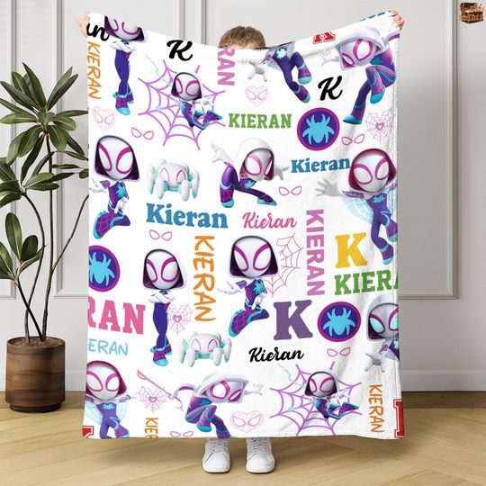 Personalized Spidey And His Amazing Friends Blanket, Spidey Friends Fleece Blanket