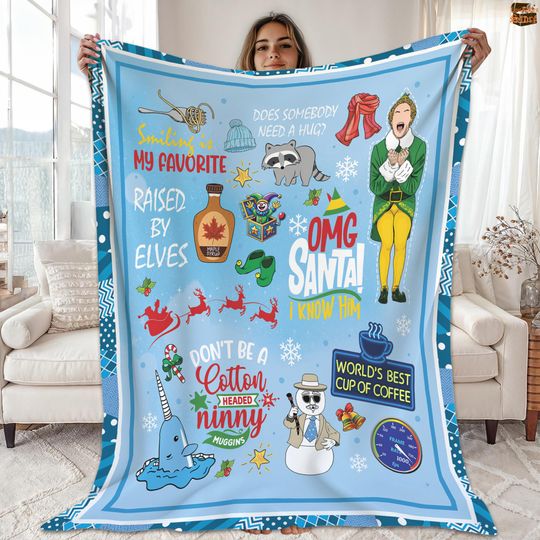Buddy The Elf Christmas Blanket, Elf Christmas Blanket