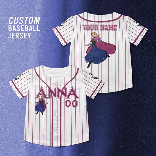 Discover Disney Princess Anna Custom Baseball Jersey, Disney Movie Shirt, Anna Elsa Disney Trip Shirt