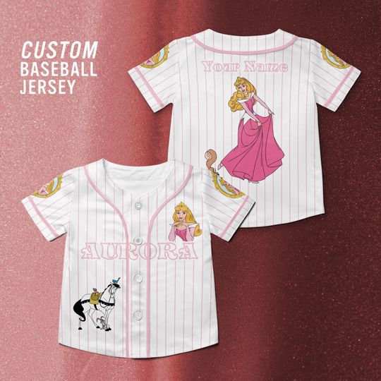 Discover Disney Aurora Princess Custom Baseball Jersey, Disney Sleeping Beauty Movie Shirt, Princess Sleeping Beauty Disney Trip Shirt.