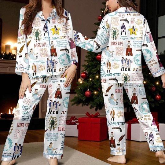Discover Hamilton Pajamas Set | Broadway Musical Sleepwear | American Theater Pjs | Rise Up Lounge Set | Gift for Musical Fans PM046
