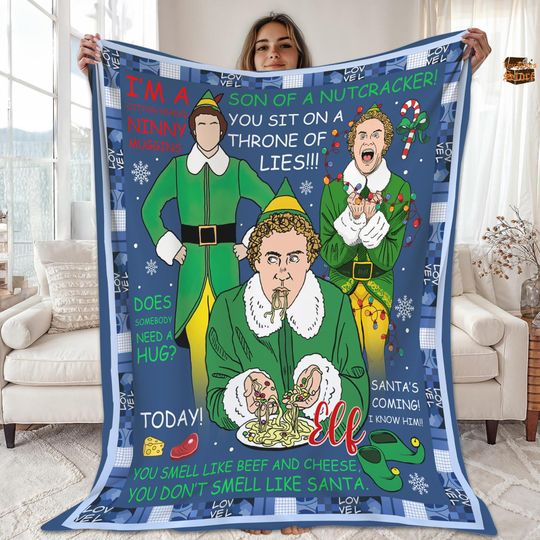 Buddy The Elf Quote Christmas Blanket, Elf Christmas Blanket, The Elf Xmas Movie Blanket