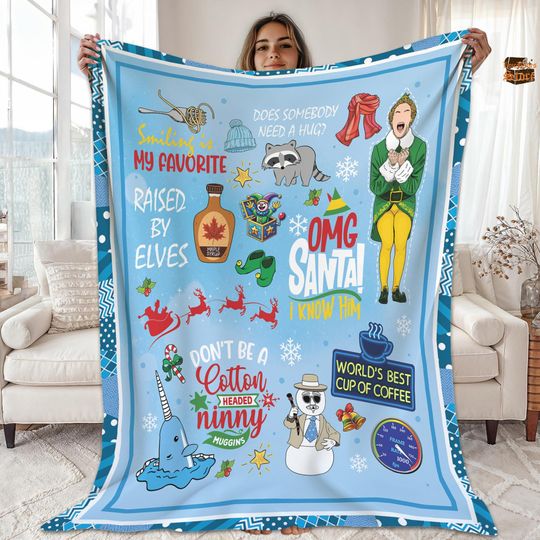 Buddy The Elf Christmas Blanket, Elf Christmas Blanket