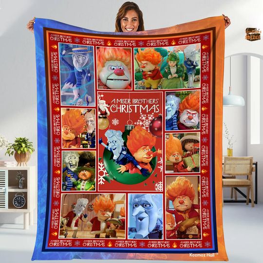 Discover Miser Brothers Heating And Cooling Blanket, Snow Miser And Heat Miser Fleece Blanket