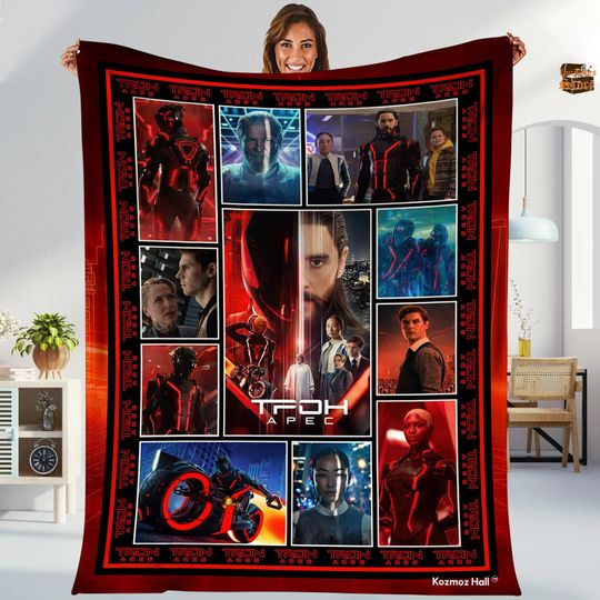 Discover Custom Disneyland Tron Ares Movie Blanket, Tron Ares Magic Kingdom Blanket