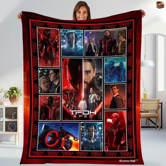 Discover Disneyland Tron Ares Movie Blanket, Tron Ares Magic Kingdom Blanket