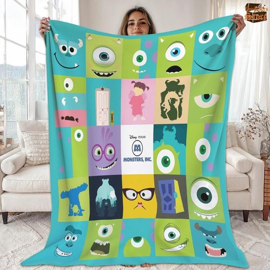 Discover Disneyland Monsters Inc Fleece Blanket, Monsters Inc University Blanket