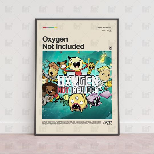 Discover Oxygen Not Included Poster, Gaming Room Poster, Game Gift, Video Games Poster