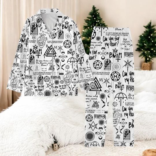 Discover Rock Band Inspired Tre Friend Polyester Pajamas Set