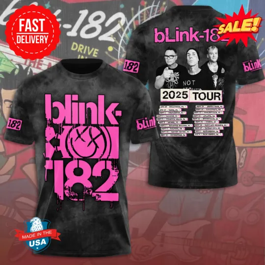 B182 2025 Tour 3D Tee – Stylish Concert Wear for Punk Rock Lovers, Gift For Fan
